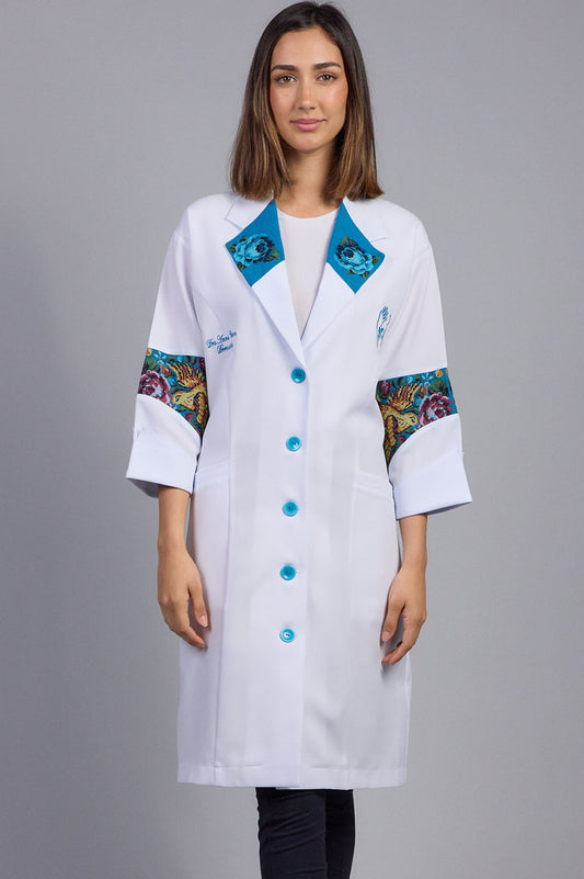 White robe with typical light blue fabric