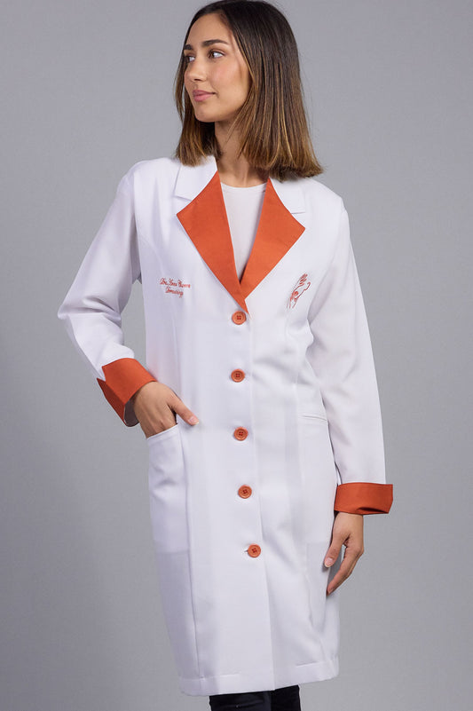 Coral Gables Medical Gown - Orange Satin