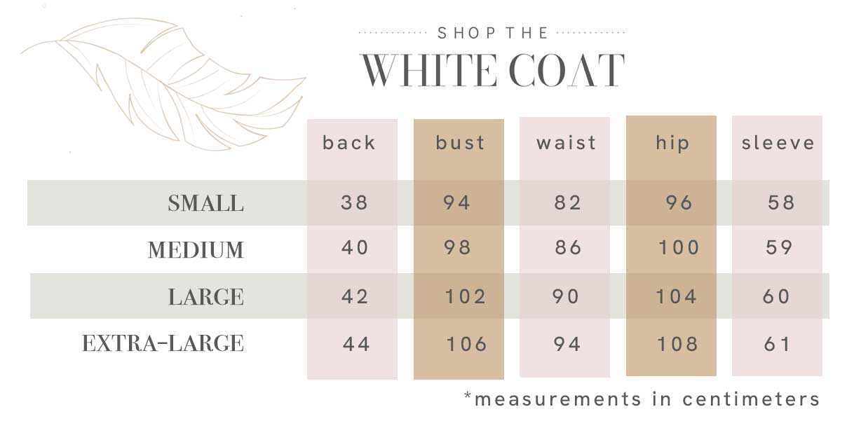 White coat outlet sizes